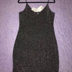 H&M Black Glitter Bodycon Dress